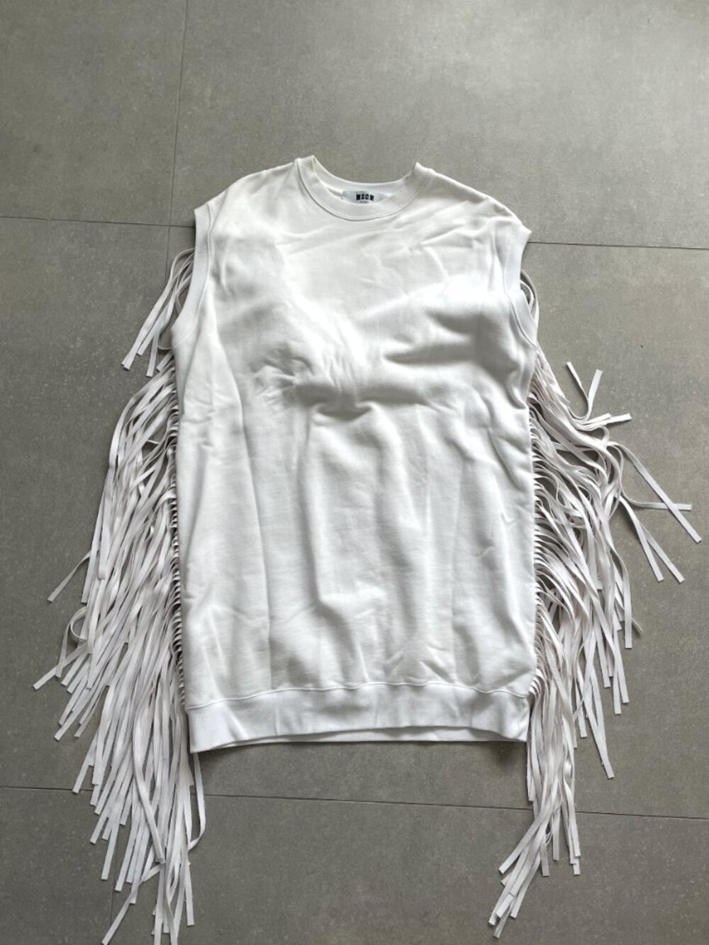 MSGM fringed cotton mini dress ORGINALLY $518